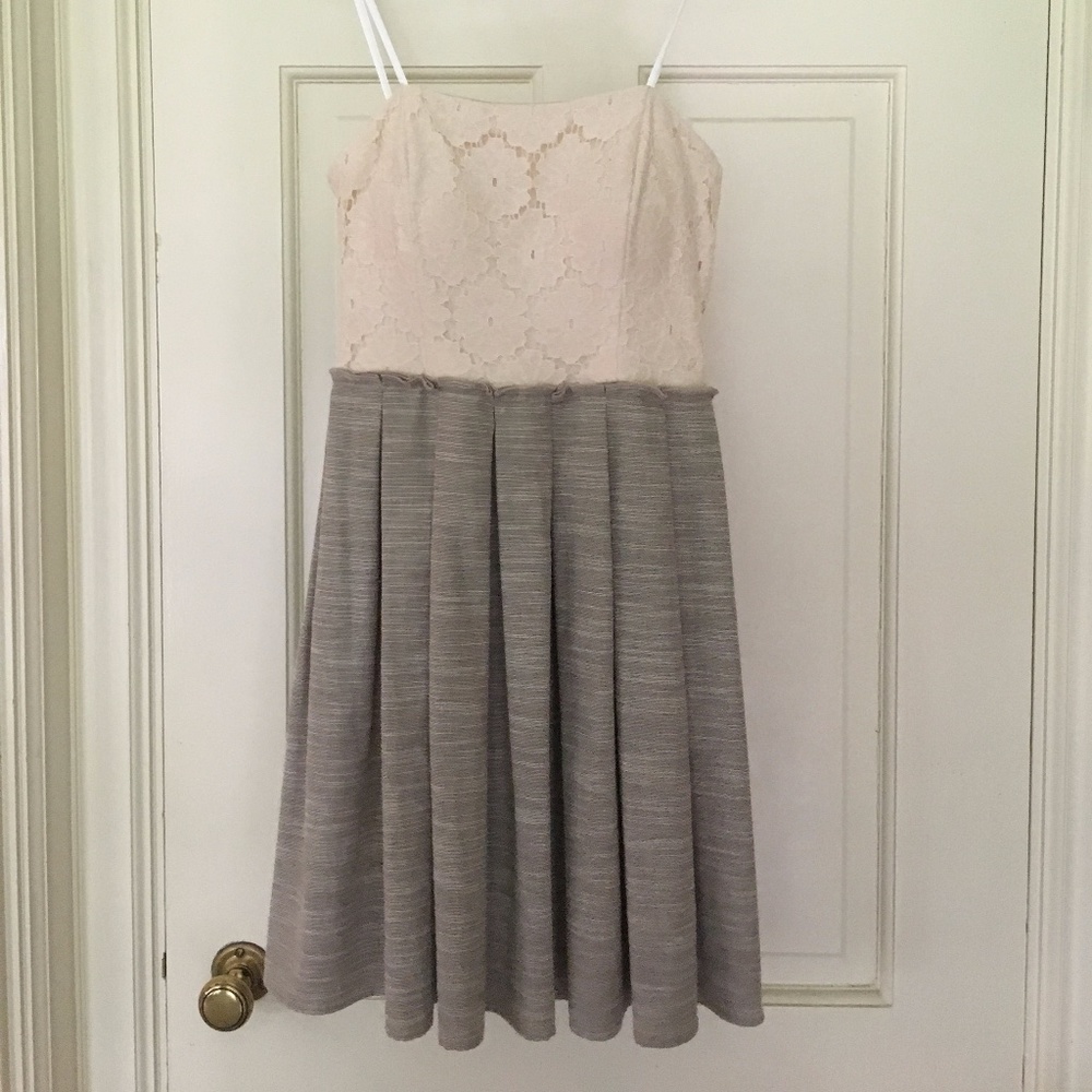 Lace and Cotton Tweed Like Dress